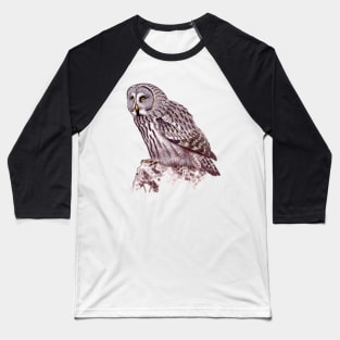 Great Grey Owl Baseball T-Shirt